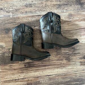 Children's Western cowboy Boots in Brown and Black